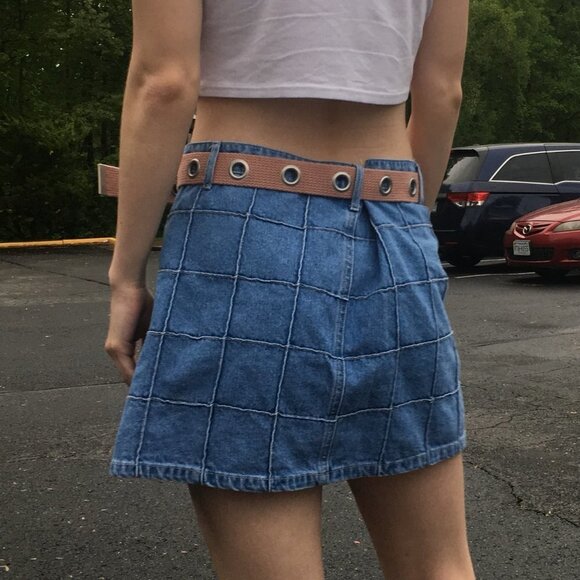 Forever21 patchwork denim mini skirt 25 0 - Picture 2 of 9